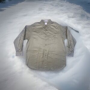 Men's Saks, Fifth Avenue, Long Sleeve Button Down Shirt Size XL Green